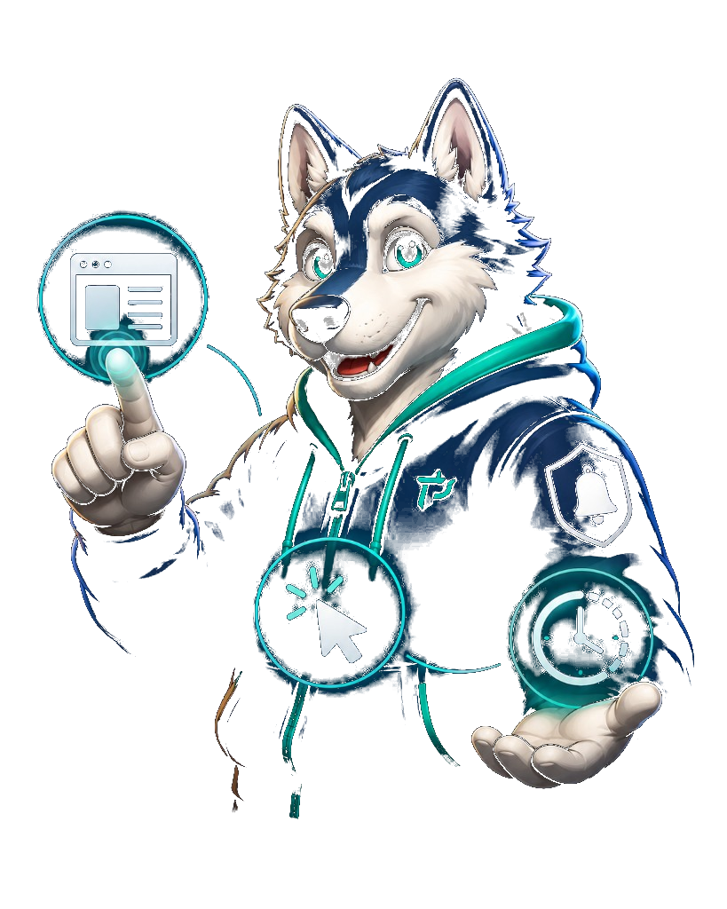 Mascotte Willy Push con trigger click, pagina e timer